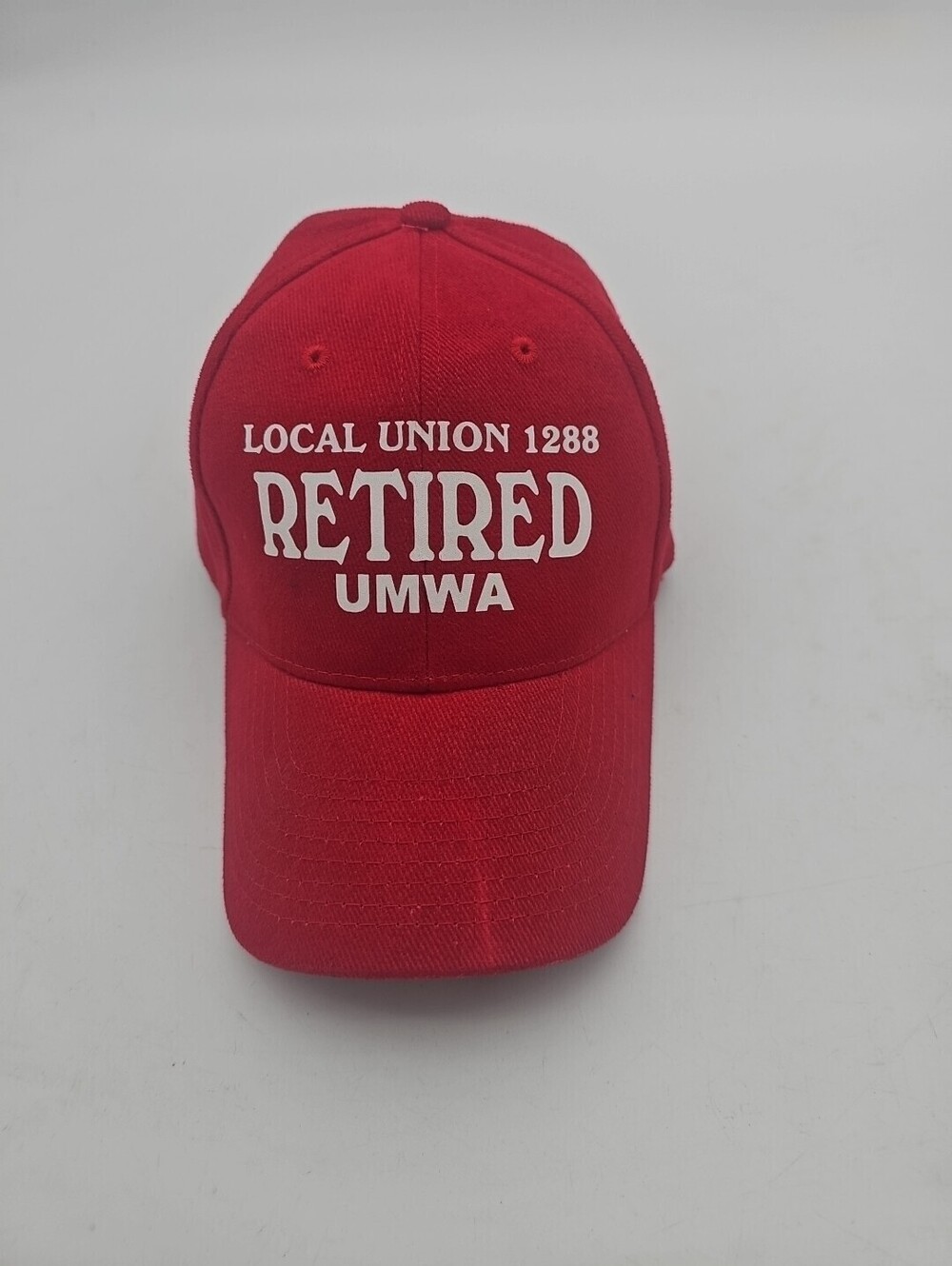 UMWA LU 1288 Hat Cap Strap Back Red Mens USA One Size Union Sewn Apparel